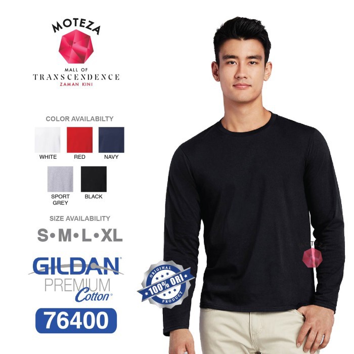 Moteza Kaos Polos Lengan Panjang Long Sleeve - GILDAN Premium Cotton 76400