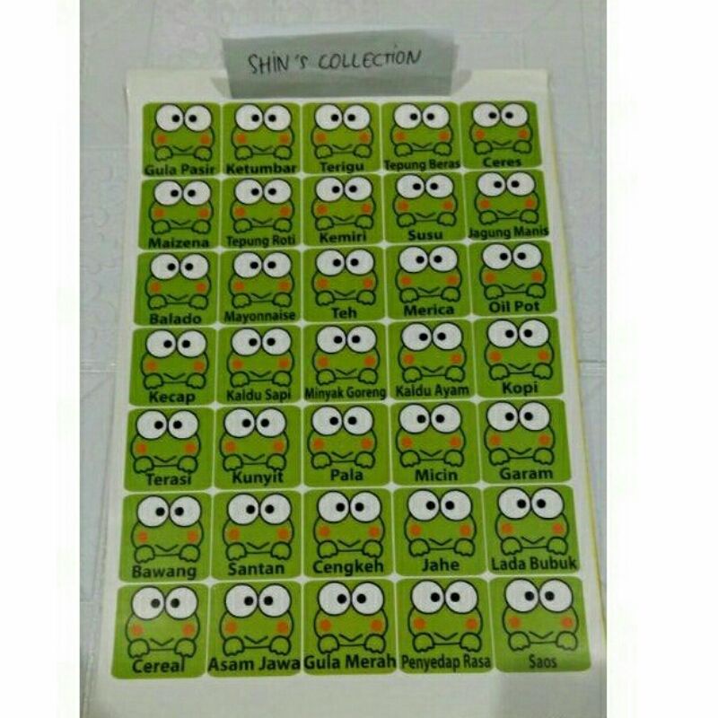 

sticker bumbu 6 cm x 6 cm keroppi 1 set isi 35 pcs