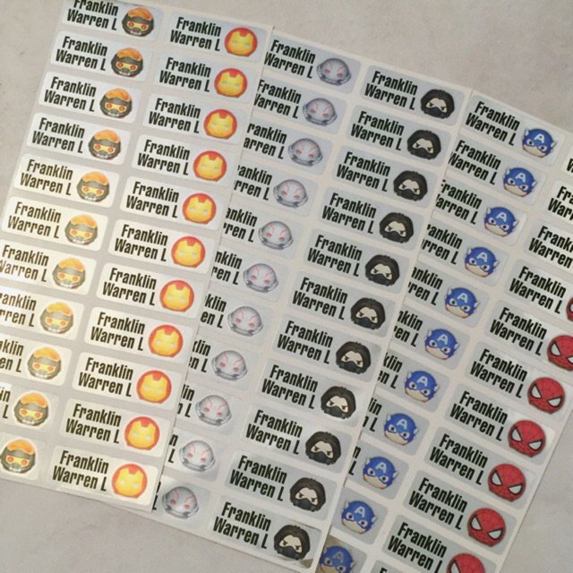 

Label stiker nama custom metalik / silver