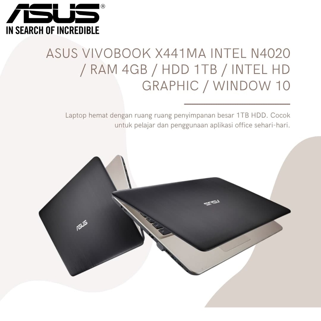 Asus VivoBook X441MAO CELERON N4020 4GB 256GB SSD 1TB HDD 14" WIN10