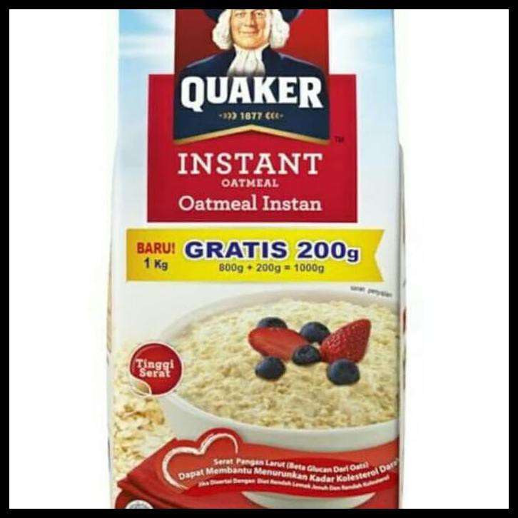 

HOT SALE QUAKER INSTANT OATMEAL 800GRAM+200GRAM1KG terjamin