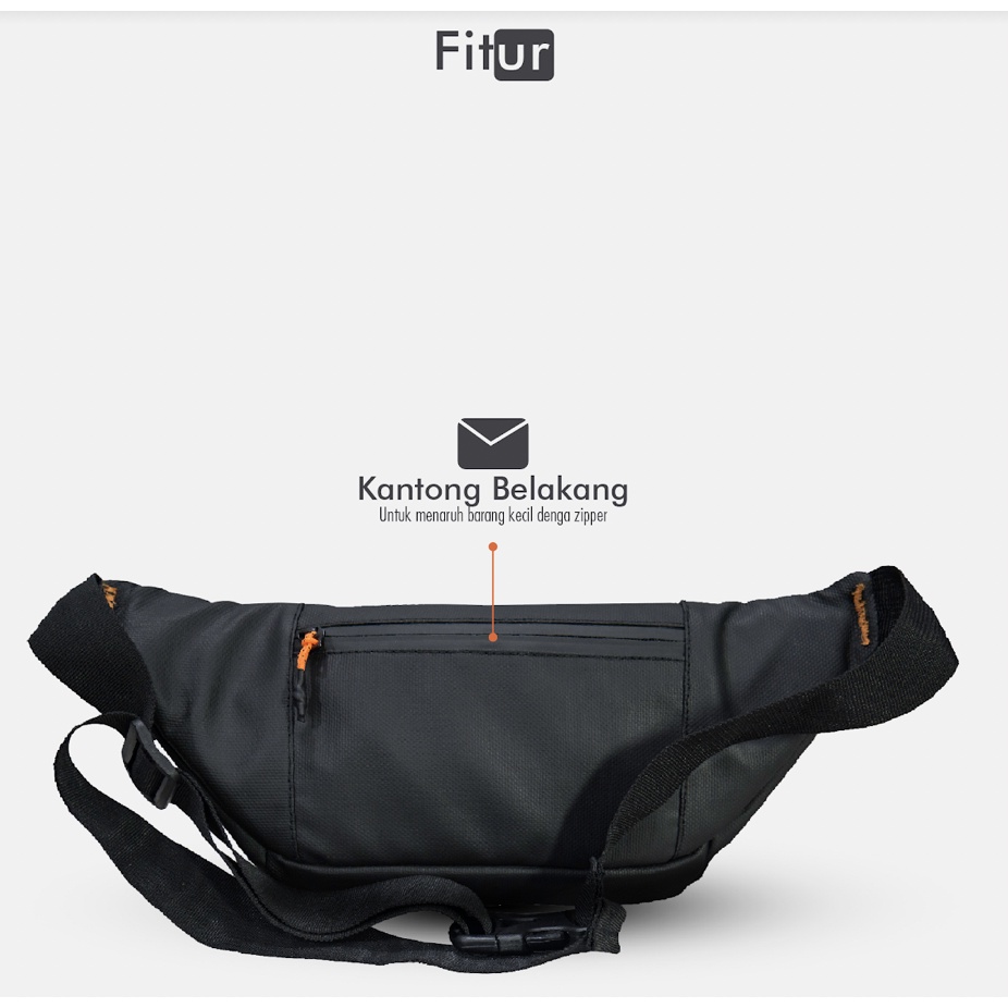 COLOMBANO BLACK  |ManNeedMe x URBAN| Tas Selempang Pria Tas Pinggang Waist Bag ORIGINAL