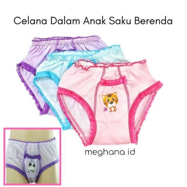 Celana Dalam Anak 3-4 Tahun Size 3L Saku Berenda