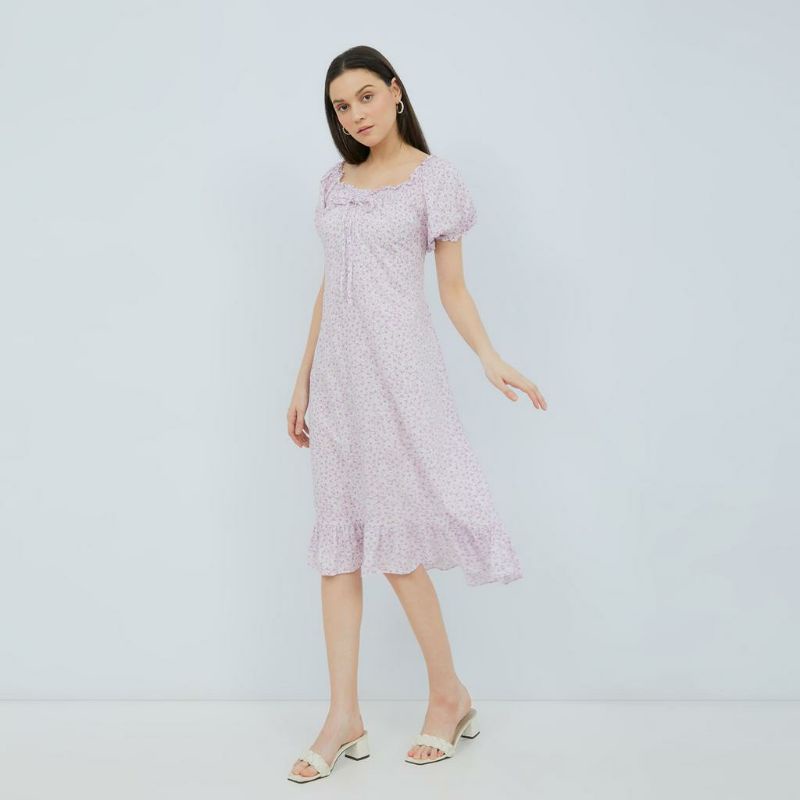 LAVENDER dress / Dress Piknik / Dress Korea / Dress Santai / Dress Serut