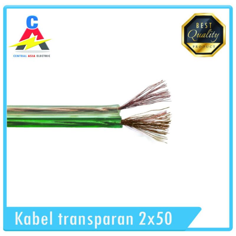 Kabel Listrik Transparan 2 x 50 Serabut (Per Meter) Bahan Super