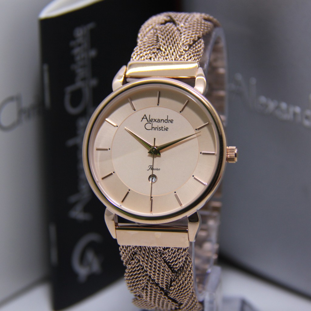 ALEXANDRE CHRISTIE 2857 ROSEGOLD WANITA ORIGINAL AC2857 AC 2857 JAM TANGAN CEWEK ARLOJI CEWEK