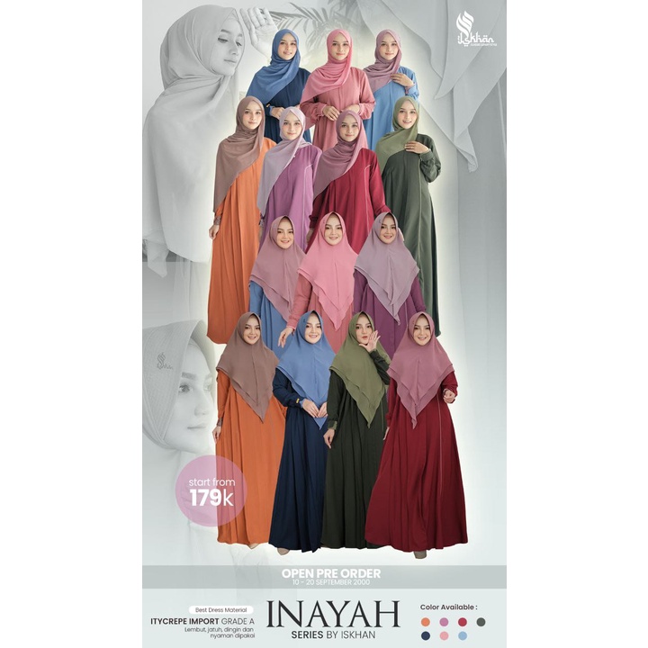 TERBARU INAYAH SERIES BY ISKHAN HIJAB VERSI SET KHIMAR