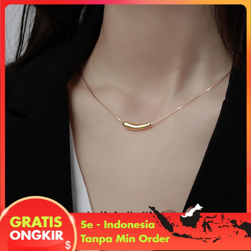 Kalung Wanita Kekinian Perhiasan Kecil Terong  S925 Sterling Perak Korea