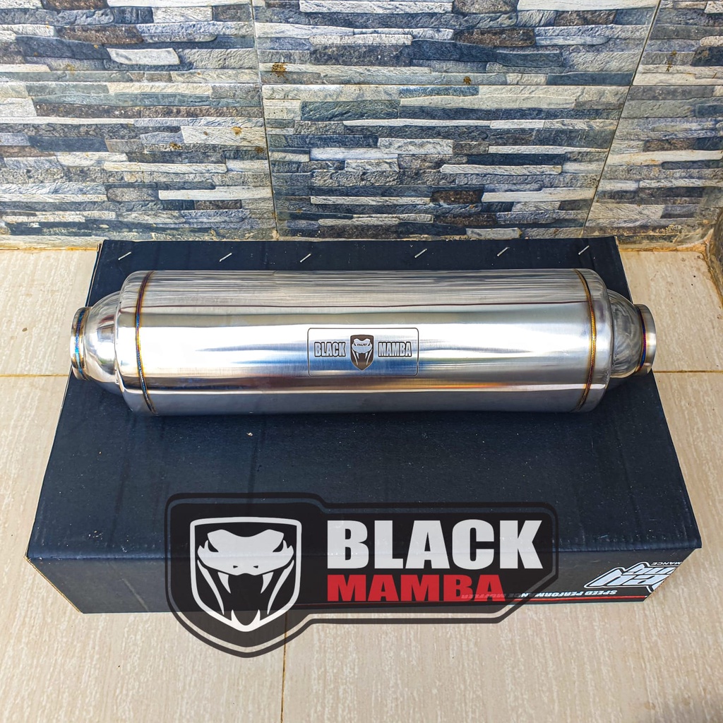 Resonator Knalpot Mobil Custom Inlet 2,5in Tabung 5in Panjang 50cm Pajero Resonator 2,5inchi Resonat