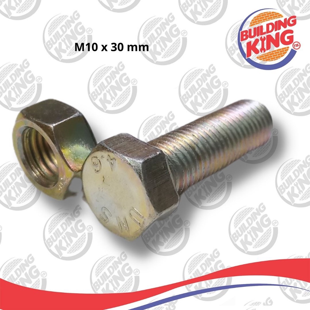 BAUT MUR KUNING M10 10x30 mm / BAUD lubang 10 mm x 3 cm KUNCI 14