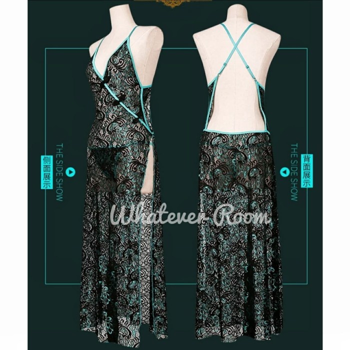 NEW Cecilia Sexy Lingerie Cheongsam Peacock Nightdress