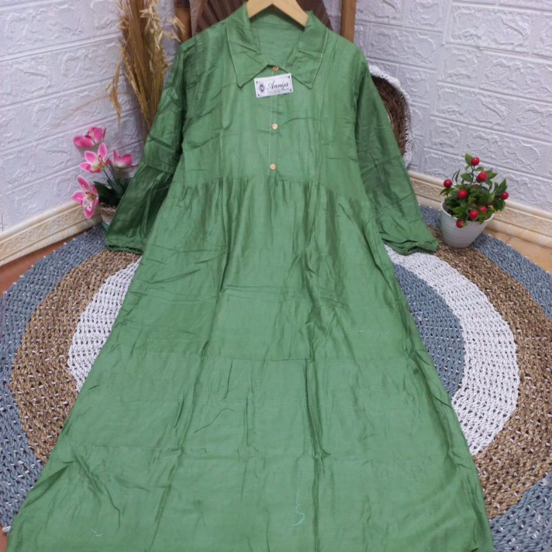 Baju Gamis Wanita Syar'i Muslim Remaja Sabinna Gamis Modis Wanita Lebaran 2021 Terbaru-Rayon mint