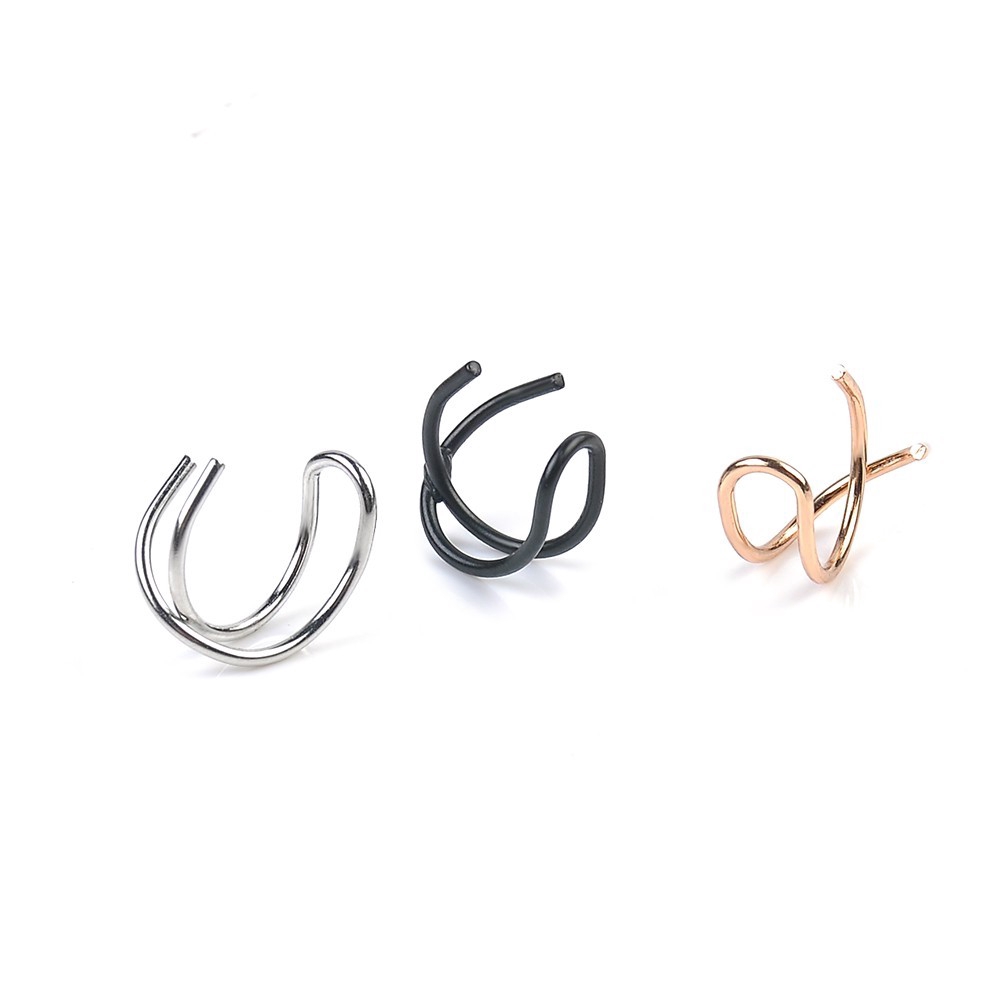 【TERSEDIA &amp; COD】1Pcs Girls Wrap Tidak ada Piercing Earrings Cuff Cartilage Ear Studs Clip On Earring Baru