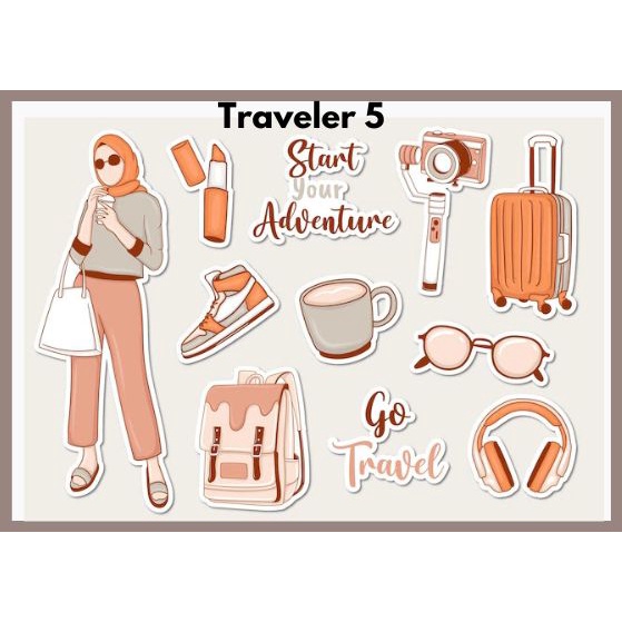 Sticker Hijab Travel Muslim Traveler Tumblr Stiker Aesthetic Murah Lucu