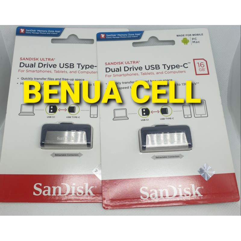 FLASHDISK SANDISK OTG TYPE C 16GB - FD OTG SANDISK TIPE C16GB GARANSI RESMI