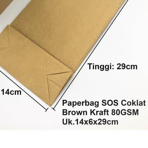 

✯ Paperbag SOS Kantong Kertas Coklat 14x6x29cm (L) Souvenir ✲