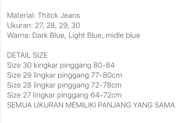 Boyfriend Jeans Plain size 27-34 READYSTOCK