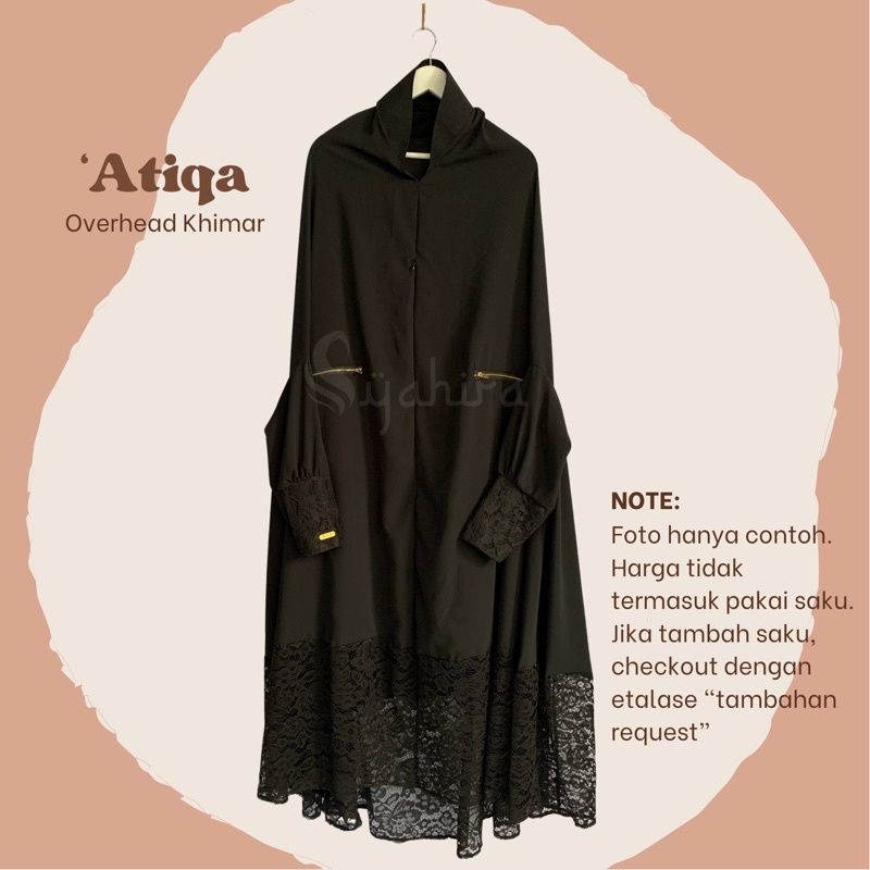 ATIQA Overhead Khimar Kombinasi Brokat - Gamis Kondangan