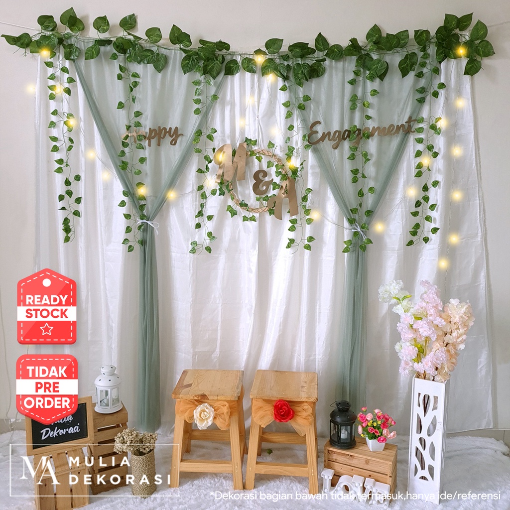 Dekorasi Backdrop Lamaran Nikahan Aqiqah Background Bekdrop Paket Mulia L