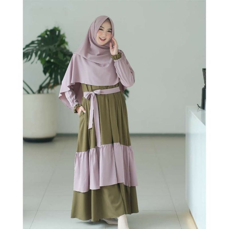 Arumi Set Syari/Gamis Syari/Gamis Muslim/Pakaian Muslim/Best Seller/Fashion Muslim