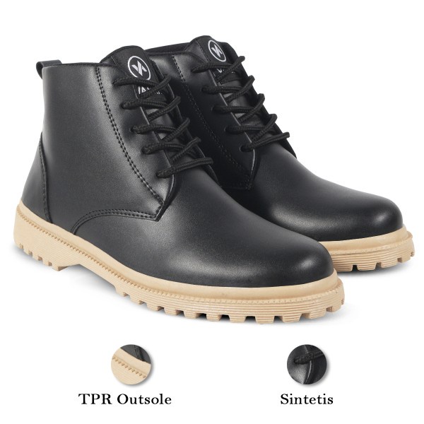 Sepatu Casual Wanita Terbaru V 3301 Brand Varka Sepatu Boots Wanita Trendi Berkualitas Warna Hitam