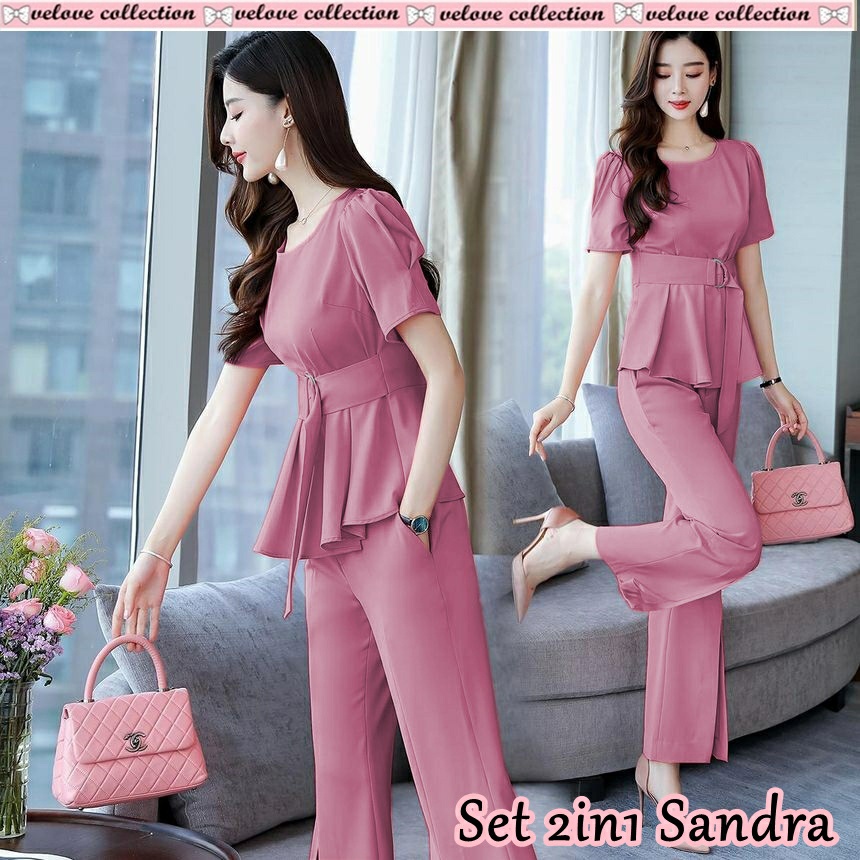 BAJU SETELAN WANITA MURAH KEKINIAN IMPORT KOREAN PREMIUM TERBARU / SETELAN WANITA KERJA KANTOR 2291