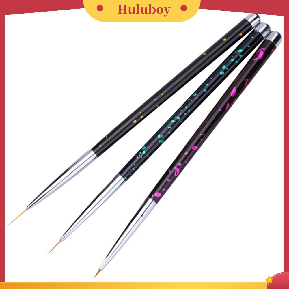 Huluboy Huluboy♡ Set Brush Pen Liner Gambar Dot Bunga Grid Untuk Nail Art DIY