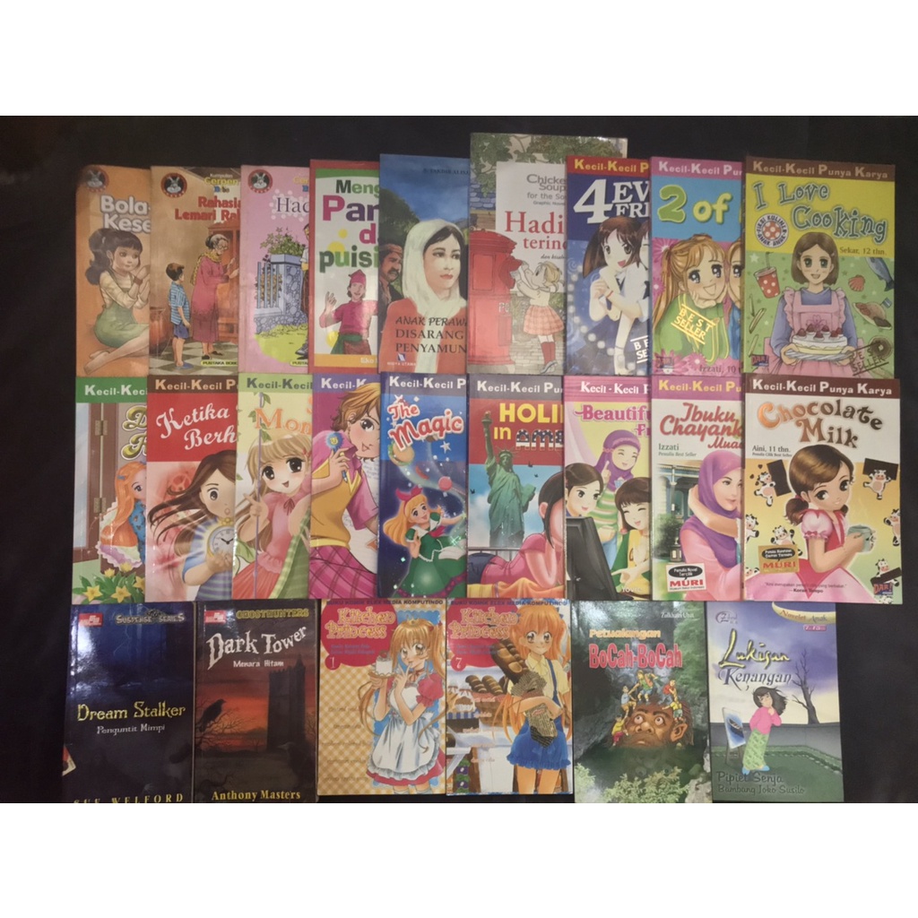 Buku/Novel/Komik Anak (Cerpen Bobo, Pantun & Puisi, Kecil Kecil Punya Karya/KKPK, Kitchen Princess)