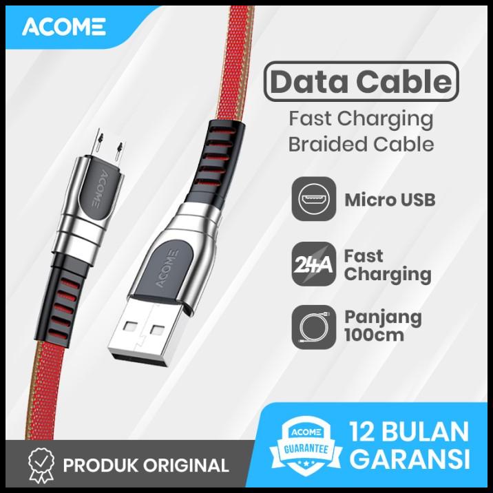 Acome Kabel Data/Charger Micro Usb Fast Charging 2.4A Akm-010