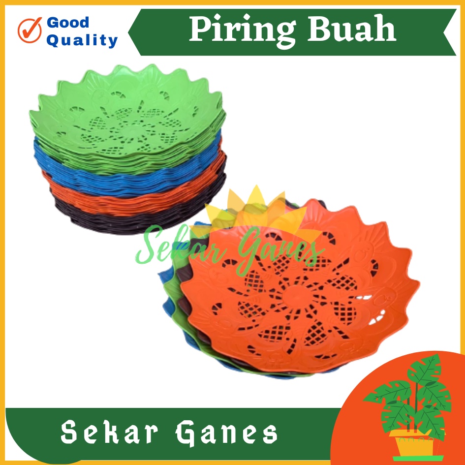 PROMO LUSINAN Piring Plastik Saji Buah Serbaguna Rotan Warna Warni Motif Bunga Murah Termurah Grosir Piring Buah Plastik Rotan Unik Lusinan Grosir Besar - 1 lusin / 12 pcs Piring Rotan Plastik Buah Termurah Bahan Bagus