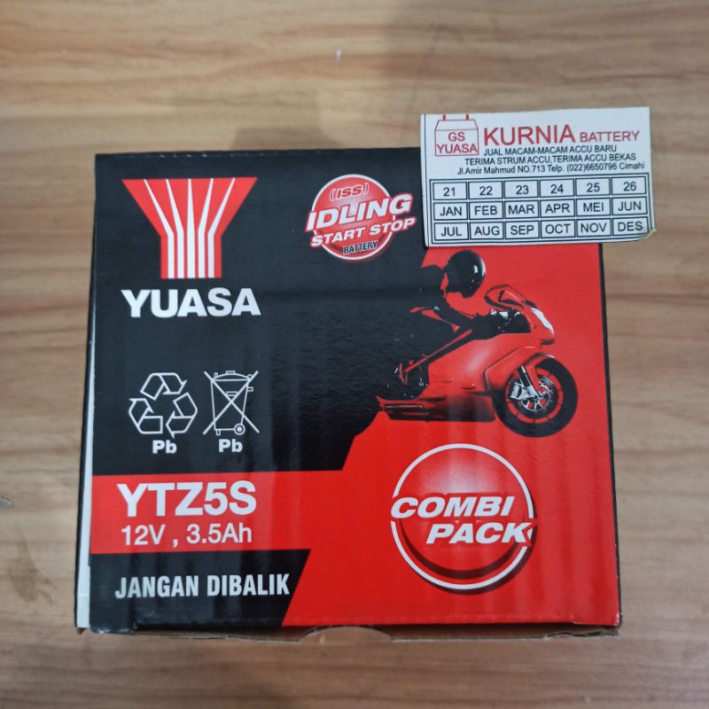 Aki Kering Motor Yuasa MF YTZ5S GTZ5S