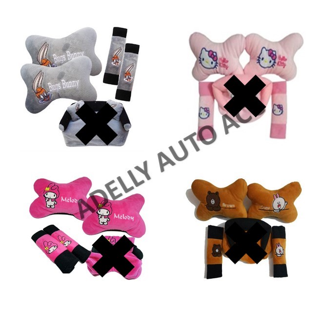 Bantal Mobil 2 in 1 Motif Boneka Karakter