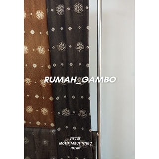 Jual Kain Batik Jumputan Gambo Muba Meter Motif Tabur Titik Bahan Viscose Warna Hitam