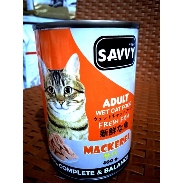 savvy cat food 400gr kaleng adult mackarel