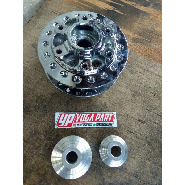tromol depan honda tiger revo awal original chrome set bos tromol aluminium pnp shock ninja