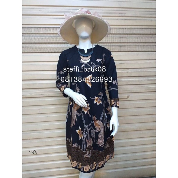 TUNIK/DRESS WANITA  BATIK BAHAN KATUN HALUS FULL TRIKODE  PREMIUM JAITAN EXCLUSIVE THAMRIN CITY TANA