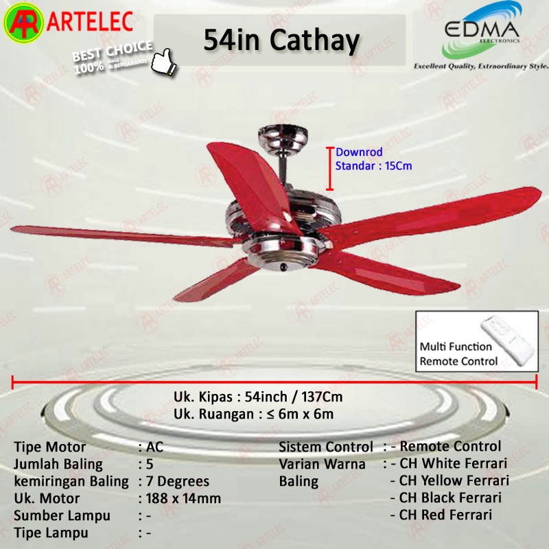Kipas Angin Gantung MT EDMA 54in CATHAY Kipas Angin Dekorasi Kipas Angin Plafon mt edma