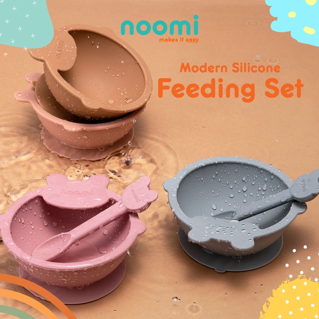 Noomi Modern Silicone Feeding Set - Perlengkapan Makan Anak