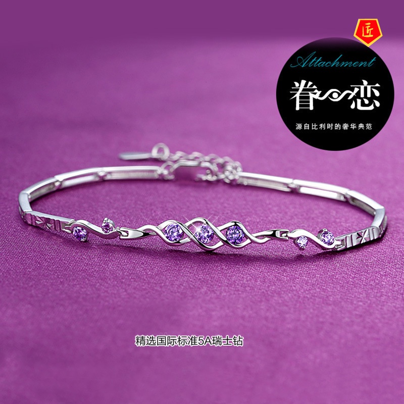 [Ready Stock]925 Silver Diamond Bracelet Korean Simple Personalized