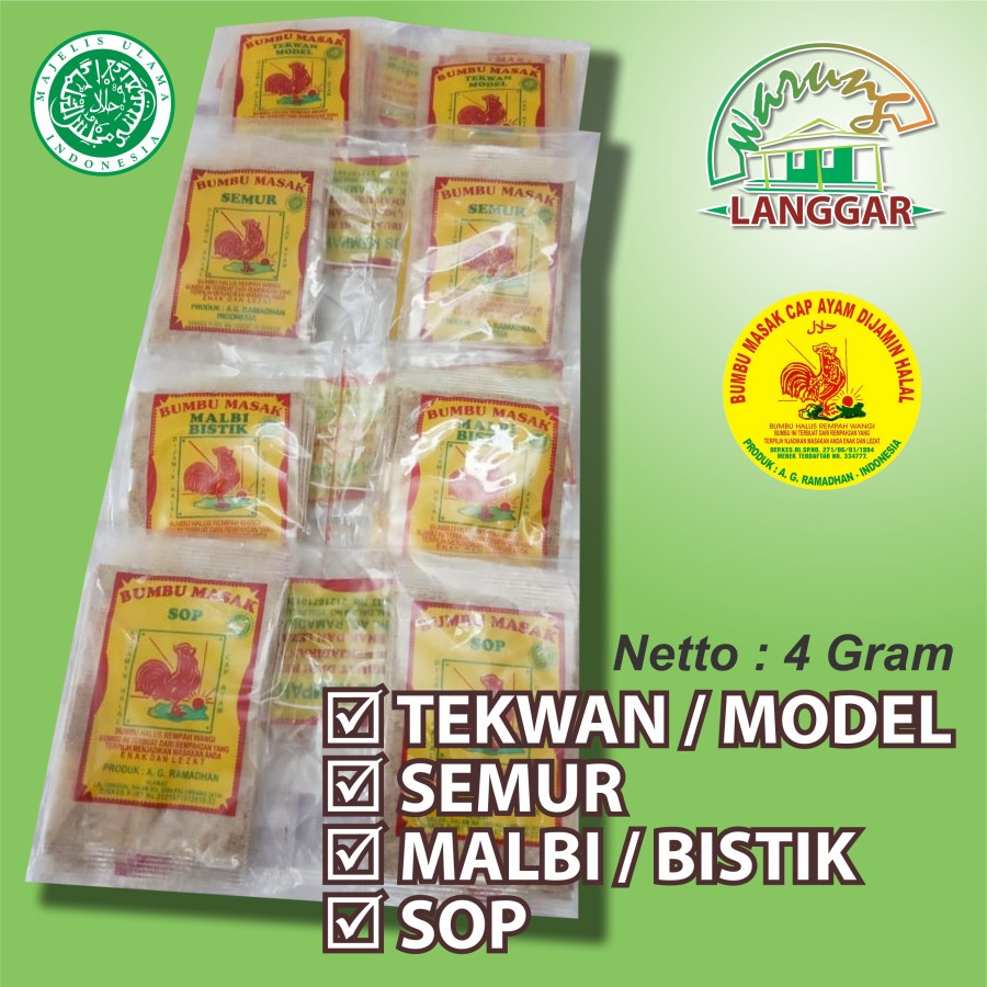 

Aneka Bumbu Masak CAP AYAM 4 Gram Fresh Langsung dari Pabrik