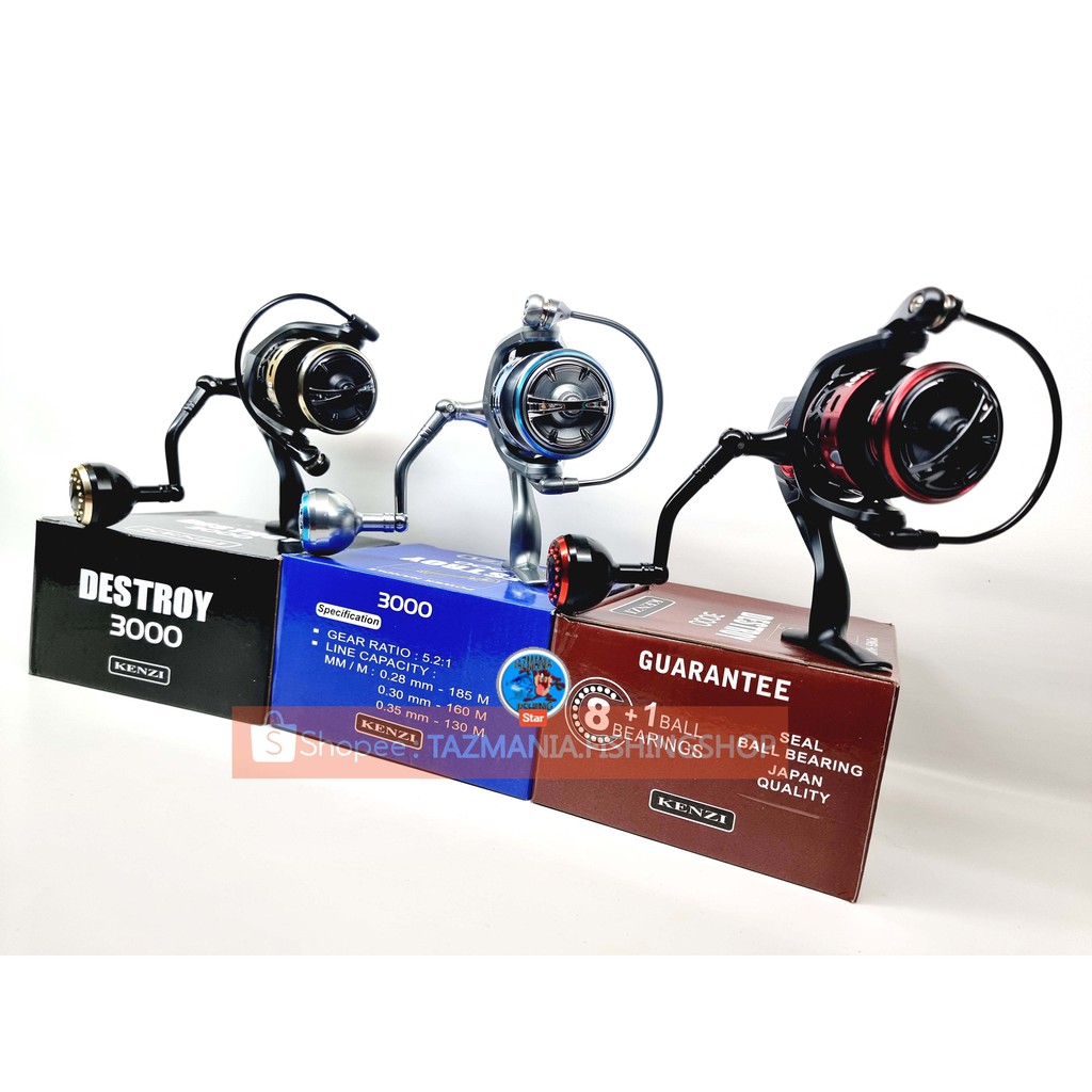 Fishing reel power handle murah seal ball bearing Kenzi Destroy 3000