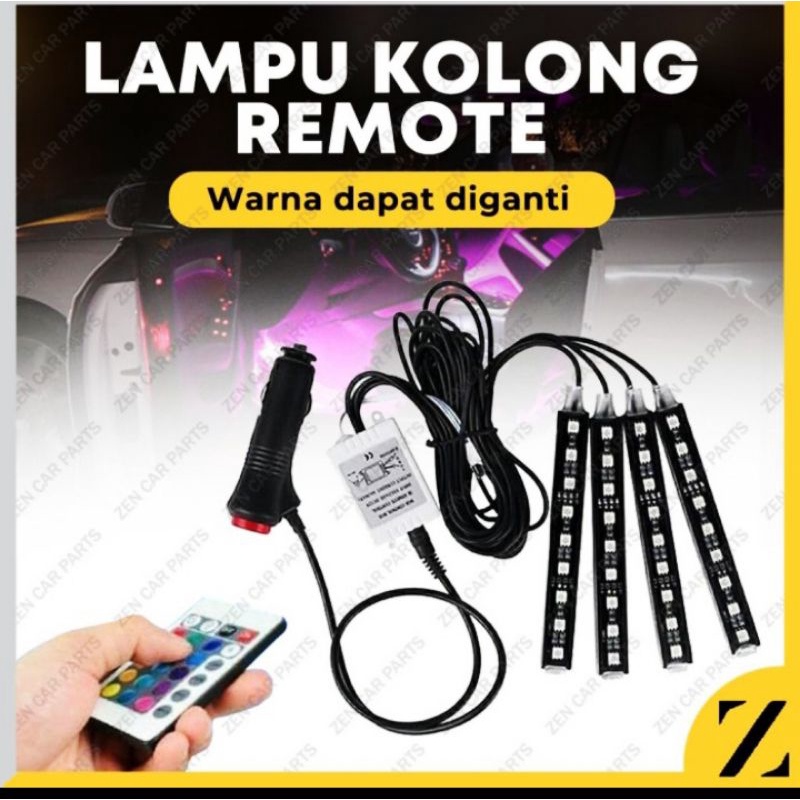 LAMPU KOLONG DASBOARD LED RGB REMOTE