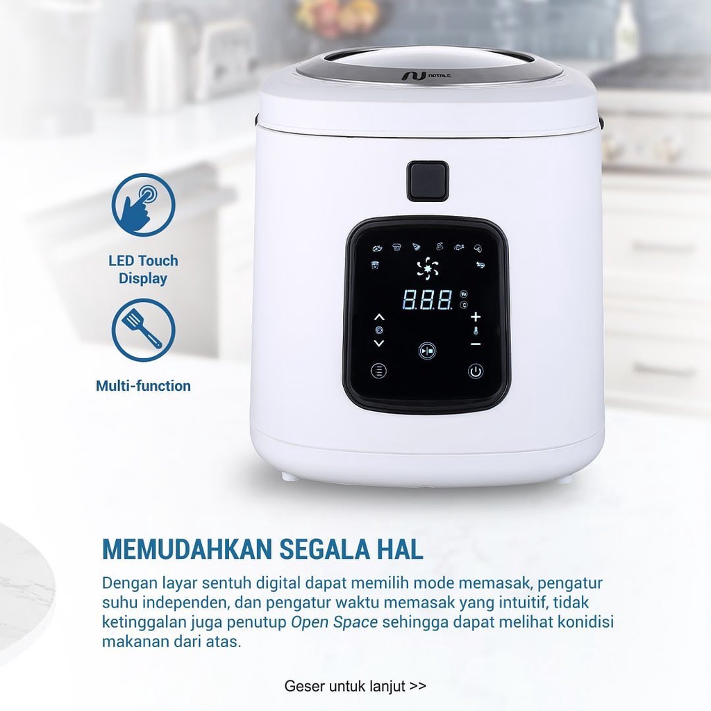 Notale Air Fryer Digital 4L Penggoreng Tanpa Minyak NTL-AF256 Memanggang Menggoreng Membakar Auto Shut Off Alat Masak Praktis