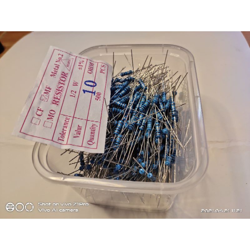 Resistor 10 ohm 1/2 watt metal film