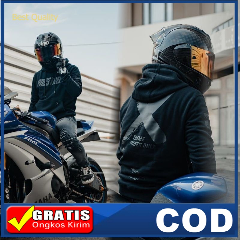 Hoodie Prostreet Motif Helm Full Face Hitam Jaket Sunmori Hight Quality Hoodie Hitam Jepang/Jaket Ri