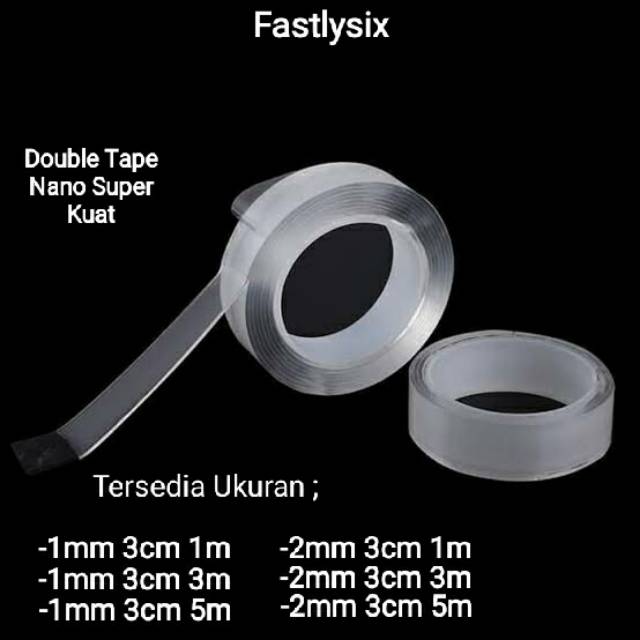 

Double Tape Nano Super Kuat Ukuran 2 Sisi Sama Kuat
