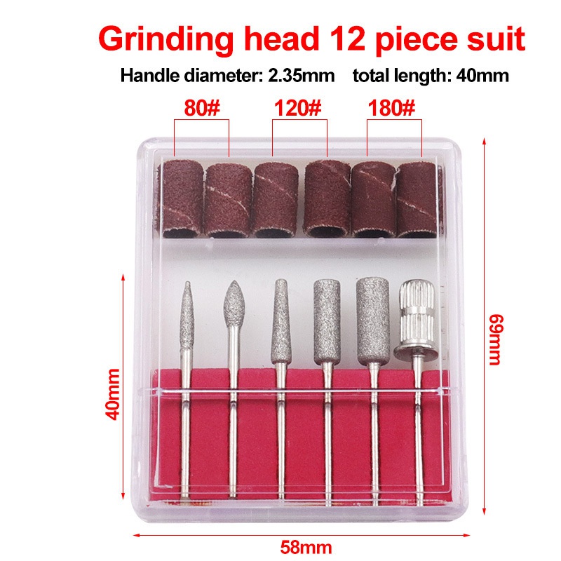 Mata Poles Refil Bor Manicure Diamond Set Amplas Ukir Poles Grinding Batu Kayu Pvc Polish