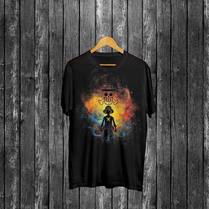 Kaos distro pria Luffy Api T-shirt pria Baju pria Atasan pria
