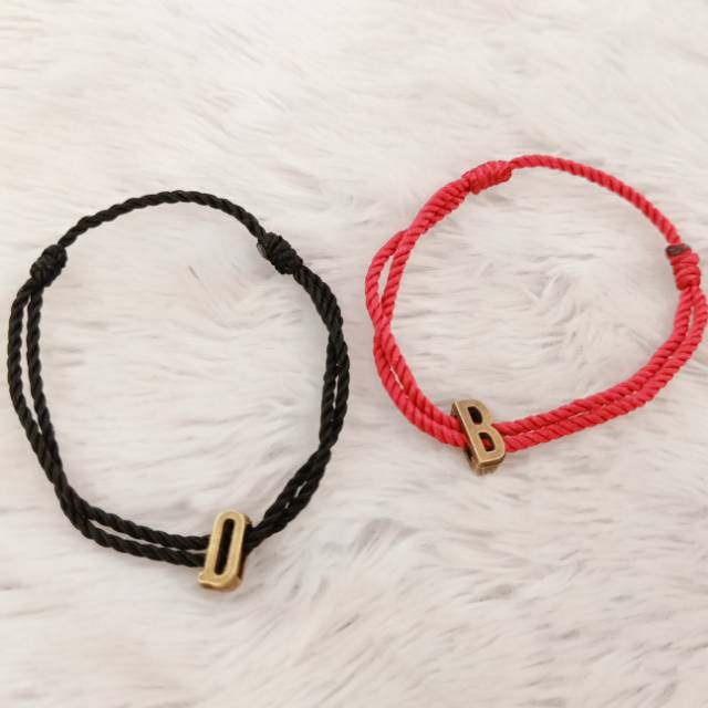  Gelang  spiral inisial  gelang  inisial  simple tali  