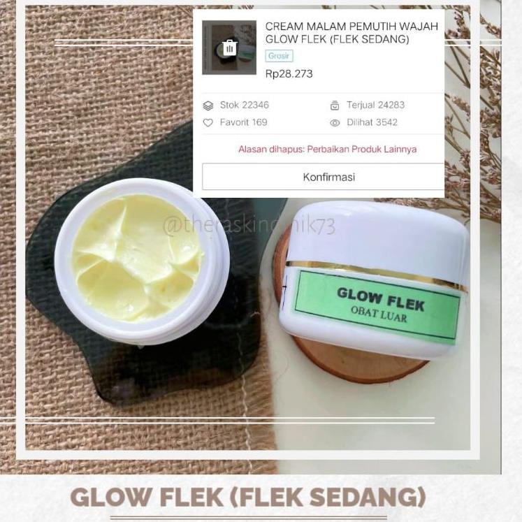 CREAM MALAM GLOW FLEK - CREAM PEMUTIH WAJAH - FLEK SEDANG / SCAR / NODA HITAM BEKAS JERAWAT - 10g P3